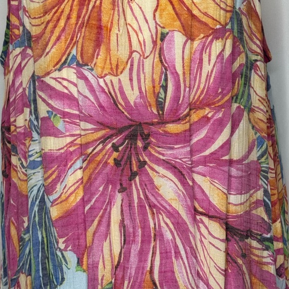 mlle gabriella Pink Floral Halter Maxi Dress Sz M Bin P - Picture 10 of 12